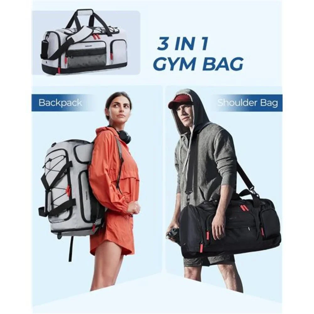 Gym Bag for Women & Men, 35L Sports Travel Duffel Bag with Shoe Compartment